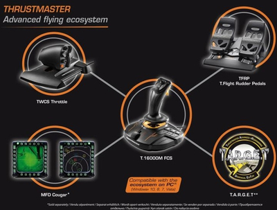 Joystick Thrustmaster me pedale T.16000M