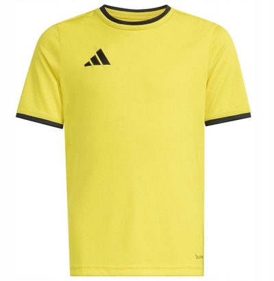 Fanellë futbolli për fëmijë Adidas Entrada 26, poliestër i ricikluar, ClimaCool, e verdhë