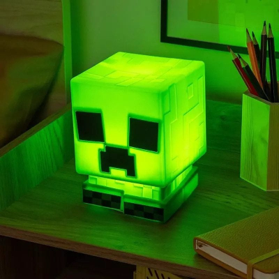 Dritë nate Minecraft Squishy Glo Creeper, silikoni, me kohëmatës, jeshile