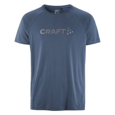 Машка тренинг маица Craft Core Essence Logo Tee, рециклиран полиестер, кратки ракави, зелена
