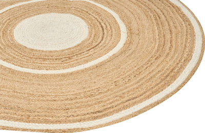 Tapet rrumbullak Beliani HALFELI, 140 cm, jute edhe pambuk, bezhë krem