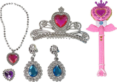 Set lojërash Leantoys Magic Wand, shkop magjik interaktiv, aksesorë, rozë