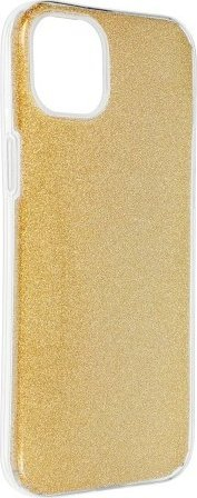 Këllëf telefoni Forcell Shining për iPhone 14 Plus, silikoni, me shkëlqim, ngjyrë gold