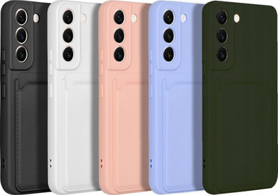 Futrollë telefoni OEM Card Case për Samsung A14 4G 5G, silikon, me xhep për karta, e gjelbër
