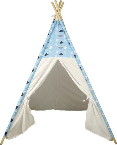Çadër tipi për fëmijë LeanToys House Tent Clouds, për ambiente të brendshme dhe kopsht, e papërshkueshme nga uji, shumëngjyrëshe