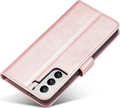 Këllëf telefoni Magnet Case Samsung Galaxy S22 Plus, tip libër, me qëndrim, rozë
