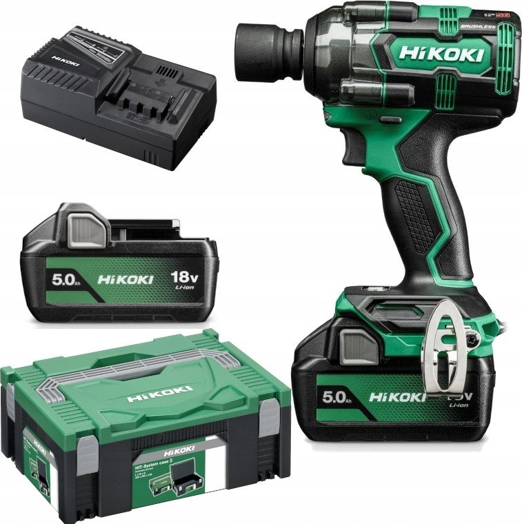 Çelës goditës me bateri Hikoki WR18DHWPZ, 18V 5Ah, 600Nm, jeshile e zezë