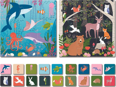 Puzzle kartoni Ludattica Play Dudù Little Detective, 2 puzzle 33x33 cm, 18 copa, shumëngjyrëshe