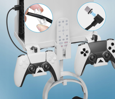 Mbajtëse muri JYS për Sony PlayStation 5 PS5 Slim JYS P5177, me kabllo 2 në 1, e zezë