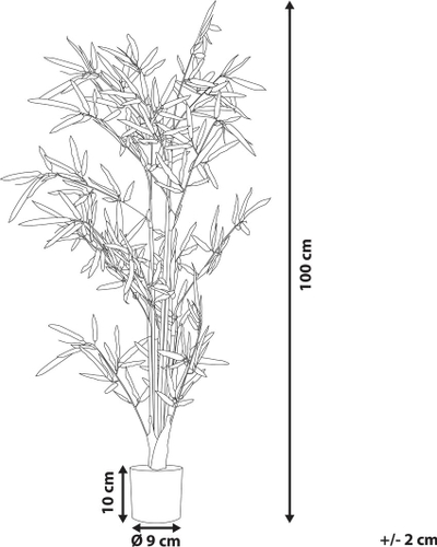 Bimë artificiale Beliani Bambusa Vulgaris, 100 cm, në vazo, jeshile
