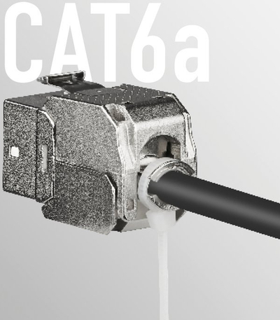 Modul rrjeti M-Cab RJ45 Keystone, CAT 6A, STP, gri