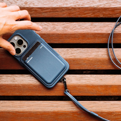 Portofol magnetik për telefon Native Union RECLA NAV WAL, deri 3 karta, ngjitje me magnet, blu