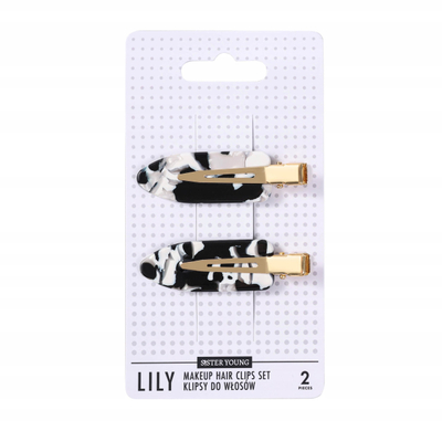 Капси за коса Galeria Hobby Sister Young Lily Makeup, сет 2 парчиња, црна и бела