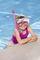 Set maskë zhytje me snorkel Bestway Animals 24059, për kalamaj, rozë
