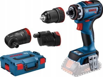 Stërvitëse‑kaçavidë me bateri Bosch GSR 18V-90 FC Pro FlexiClick, 18V, me 3 adaptera, blu