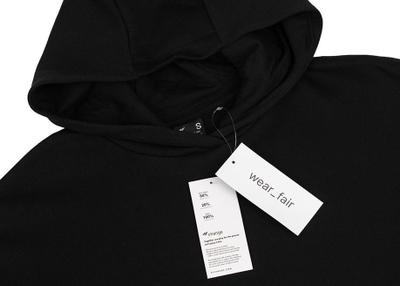 Bluza me kapuç 4F W 4FWSS24TSWSF1057, pambuk organik, xhep kangur, e zezë