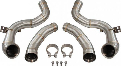 Downpipe TurboWorks për Mercedes Benz AMG C63 W205, motorr 4.0 V8 biturbo, çelik inox, ngjyrë argjendtë