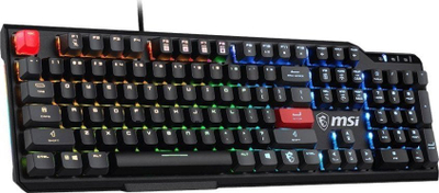 Tastierë MSI Vigor GK41 Dusk Kailh Red, me kabllo, e zezë/kuqe