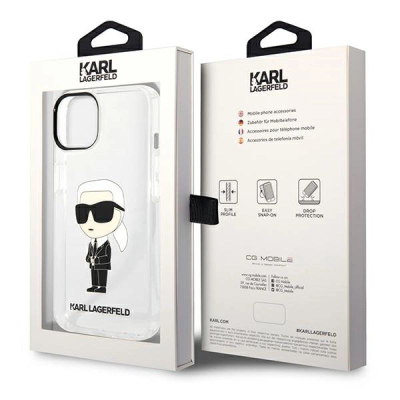 Mbështjellës telefoni Karl Lagerfeld IML NFT Ikonik, për iPhone 14, transparent, i bardhë