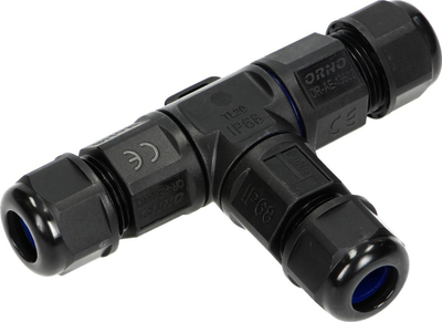 Lidhës kablli T Orno OR-AE-13602, IP68, 3x4mm², i zi