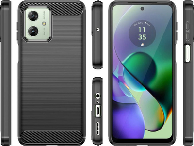 Kuti Tech-Protect Carbon për Motorola Moto G54 5G, TPU, antishok, e zezë