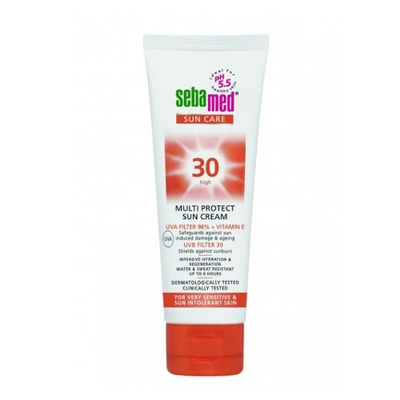 Krem dielli Sebamed Multi Protect Sun Cream, SPF 30, rezistent ndaj ujit, i bardhë