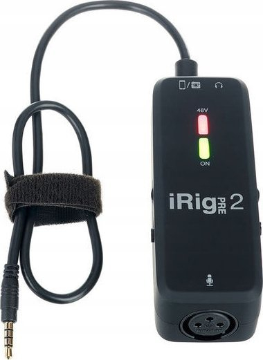 Paraforcues mikrofoni IK Multimedia iRig Pre 2, portabël, për telefon e tablet