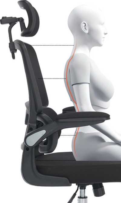 Karrige zyre Mozos ERGO K, ergonomike, e rregullueshme, e zezë