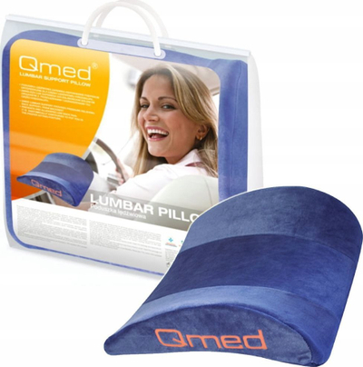 Анатомски перниче за половина QMED Lumbar Support, мемориска пена, за столица и автомобил, сиво