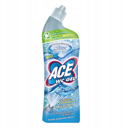 Xhel pastrues WC Ace Ultra Glitter Briza Marina, 750ml, blu