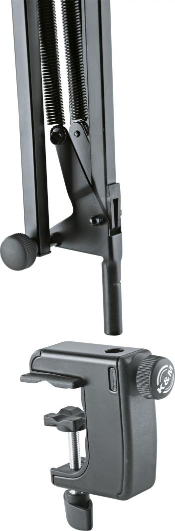 Krah tavoline për mikrofon Konig&amp;Meyer 23840.300.55, filetë 3/8" dhe 5/8", i zi