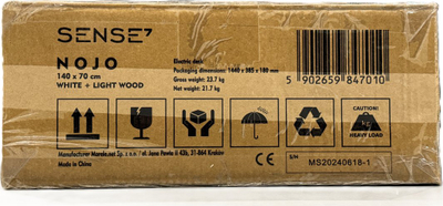 Tavolinë elektrike Sense7 Nojo Desk Pine, 140×70 cm, rregullim lartësie, dru pishe e bardhë