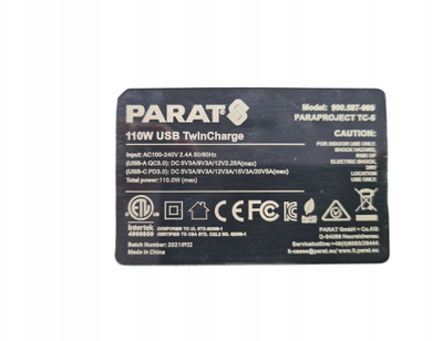 Karikues USB PARAT PARAPROJECT TC5 TwinCharger, 5 porta, USB C dhe USB A, i bardhë