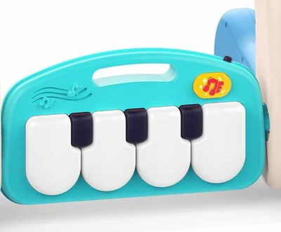 Lodër ecëse 2n1 Woopie Piano Rack and Walker, tapet loje, piano muzikore, shumëngjyrëshe