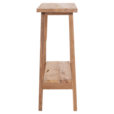 Konzolë Taliber HM18256, dru teak masiv, 90x30x77 cm, ngjyrë natyrale