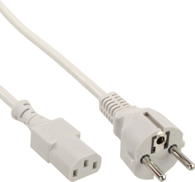Kabllo rryme InLine, CEE 7/7 drejt, IEC C13 3 pin, 5m, gri