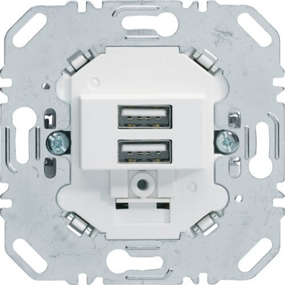 Prizë muri USB Berker 260209, 2 porta, 230V 3A, e bardhë