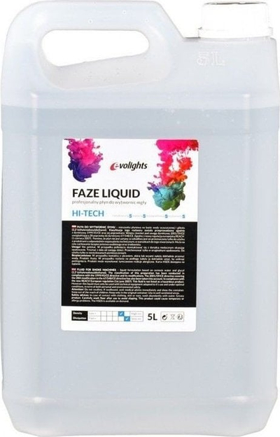 Течност за фазар EVOLIGHTS Faze Liquid, 5L, стабилен ефект на магла, проѕирна