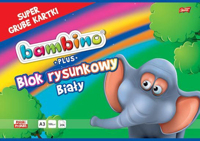 Bllok vizatimi St. Majewski Bambino A3, 20 fletë, i bardhë