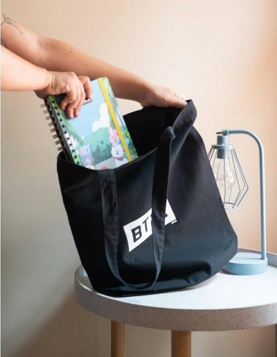 Çantë shopper BT21 Cotton, 11L, pambuk, e zezë