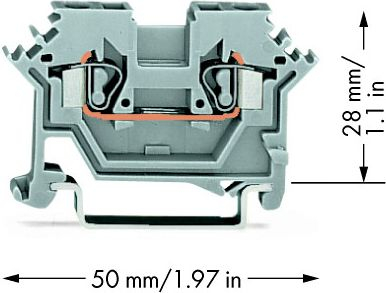 Bllok terminal WAGO 280-601, seri 280, 3 nivele, 2.5mm², gri