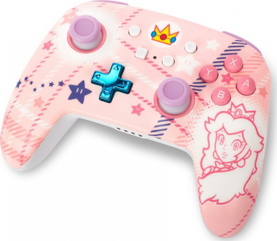 Kontroller PowerA  Enhanced Princess Peach Plaid, wireless, shumëngjyrësh