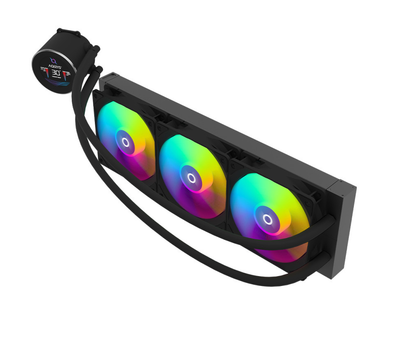 Ftohës procesori me ujë AQYRIS HYDRA 360 AIO, radiator 360mm, 3 ventilatorë ARGB, i zi