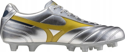 Këpucë futbolli Mizuno Morelia II Club FG për burra, për fushë me bar natyral, ngjyrë argjend
