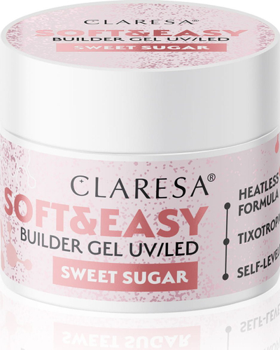Xел за изградба на нокти Activeshop Claresa Soft&amp;Easy Sweet Sugar, 12g, светло розова