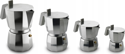 Xhezve për espresso Alessi 6 Cup, alumini i derdhur, 6 filxhanë, gri