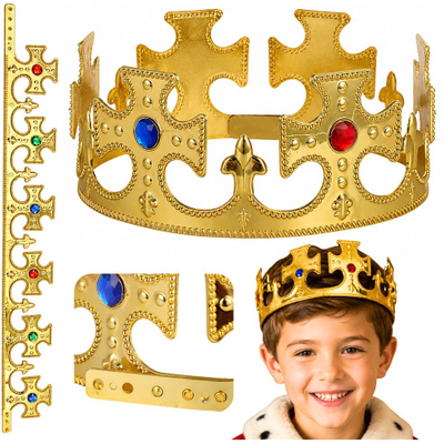Kurorë kostumi LeanToys King, e rregullueshme 17-20 cm, e artë