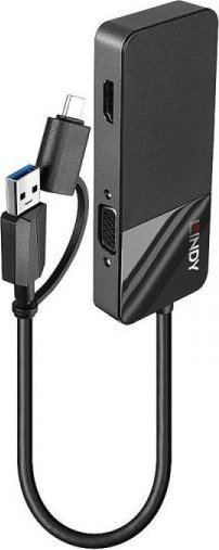 Dock stacioni Lindy 43354, USB 3.2 Gen 1, HDMI VGA, i zi