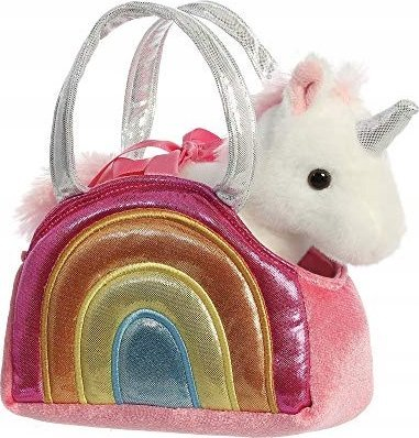 Set lodër pelushi Fancy Pants Unicorn Rainbow, unikorn me çantë, për kalamaj, rozë