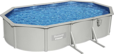 Pishinë mbi tokë Bestway Hydrium Frame Oval 610x360x120 cm, me pompë filtrimi, gri